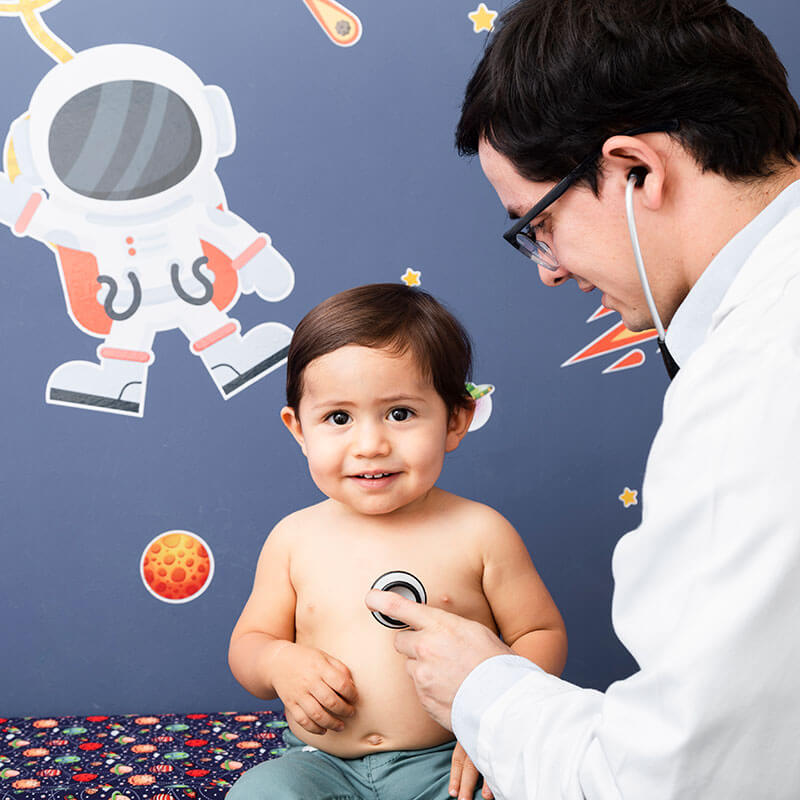 Young boy with autism at doctor.