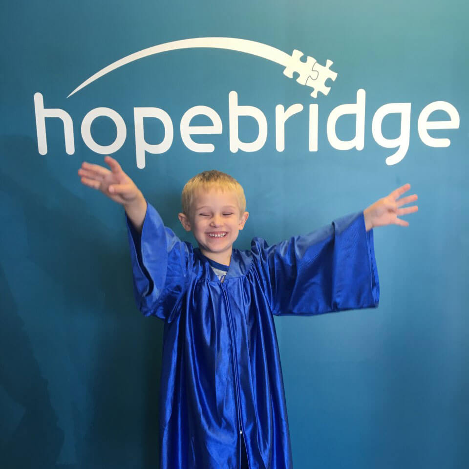 Homer at Hopebridge Autism Therapy Center graduation.