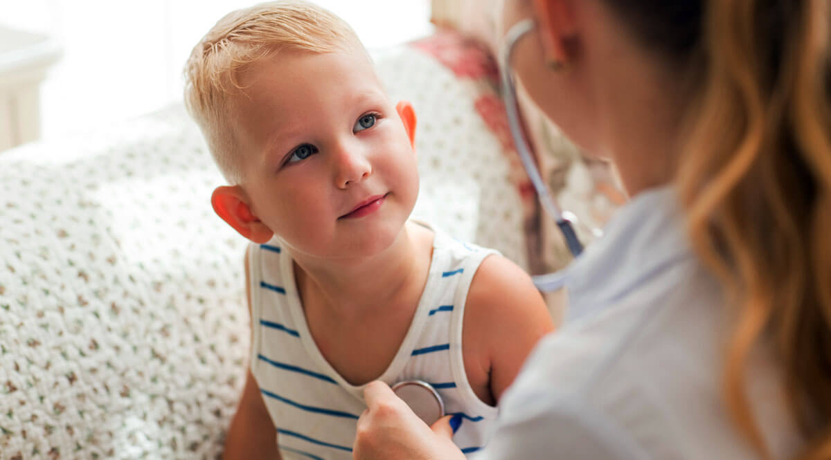 Boy with autism doing well-visit at doctors office