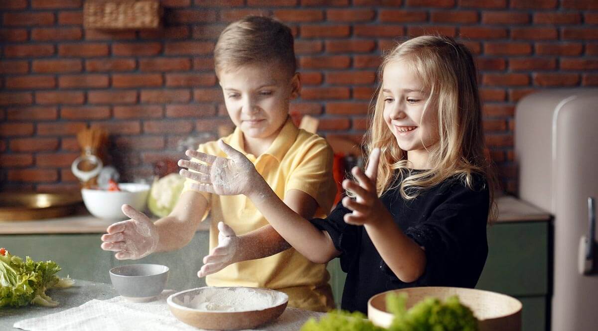 Kids with autism doing Labor Day activities