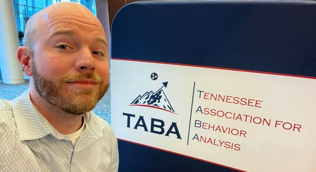 TJ Larum getting ready to speak at TABA conference